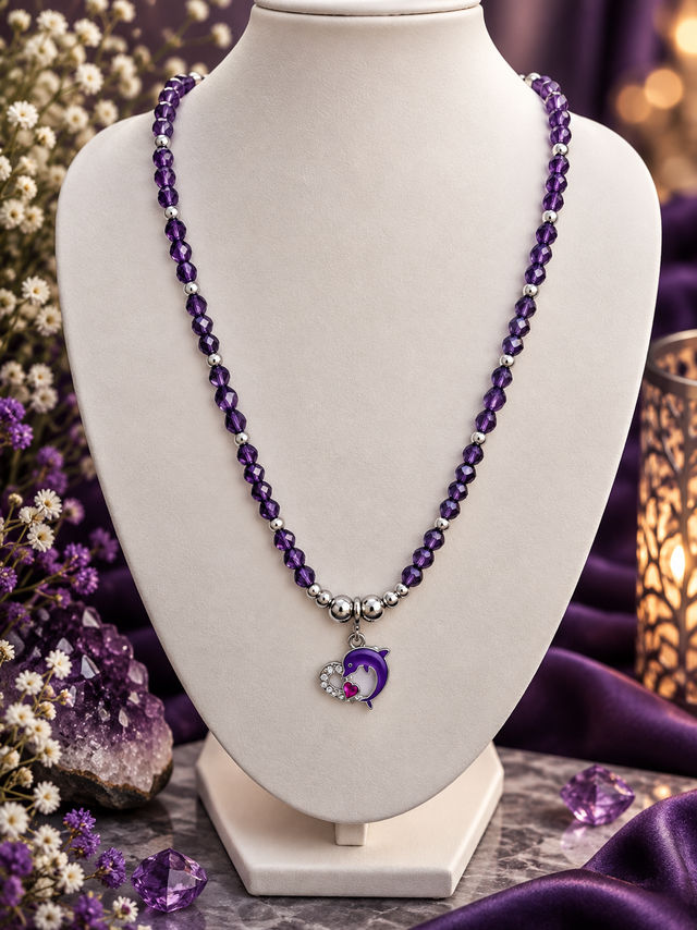 Collier coeur dauphin