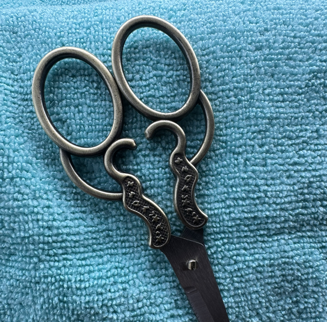 ciseaux vintage en acier et cuivre de 15,5cm 