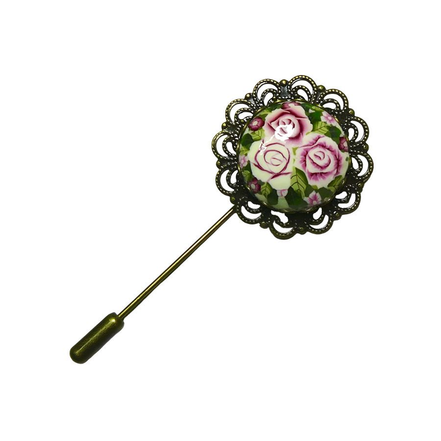 Broche fibule rétro trois roses
