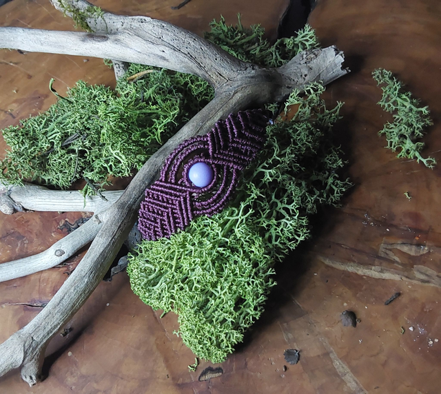 BRACELET MACRAME AUBERGINE