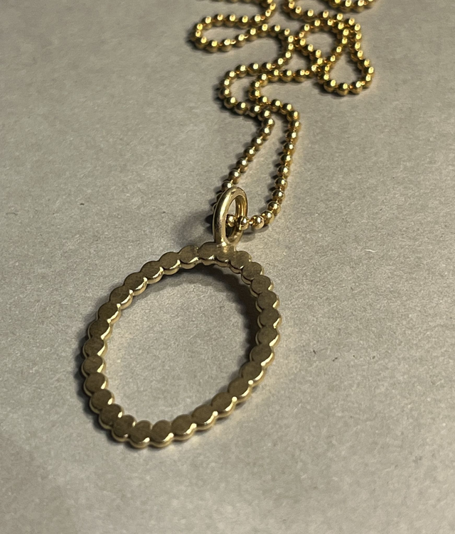 Anhänger LOOP DOTS goldplattiert mit Kette