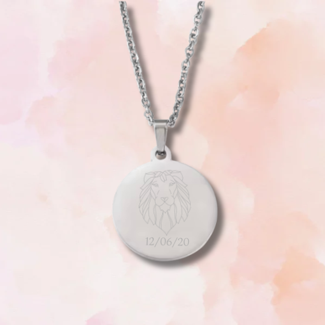 Collier Rond Argent à Graver