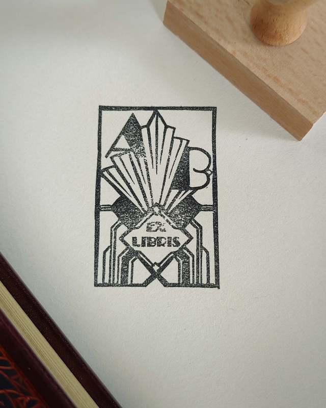 Ex-libris éclat art déco - Tampon personnalisé 