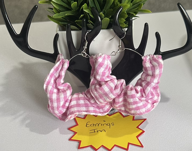 Fabric Hoop Earrings- Mixed - FHM03