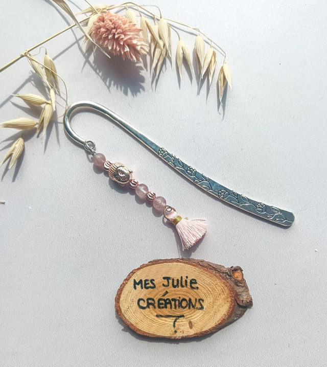 Marque page quartz fraise 