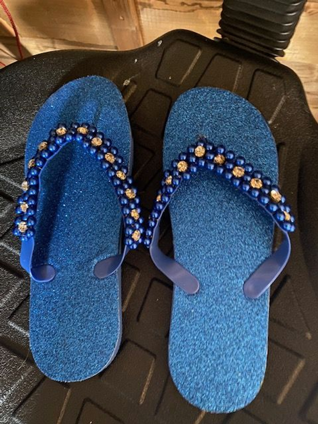 Tongs Bleues scintillantes