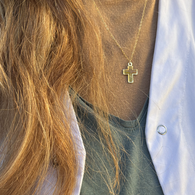 Collier croix VERTE