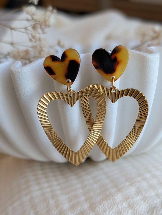 Boucles d&#039;oreilles THELMA tortoise