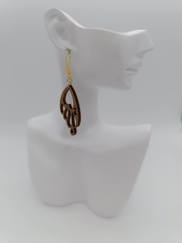 Boucles d'oreilles en bois Aile de papillon