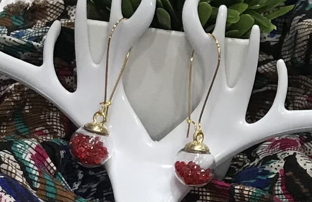 Red Dangling Earrings- RDE564 -V2
