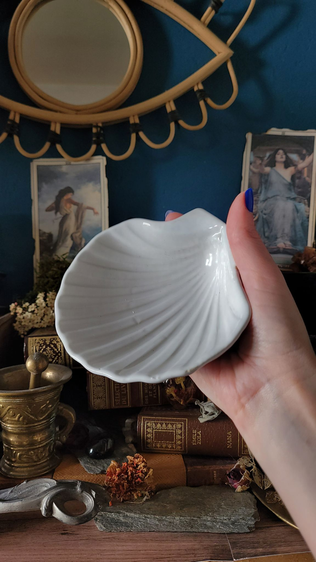 Coupe coquillage en céramique emmaillé