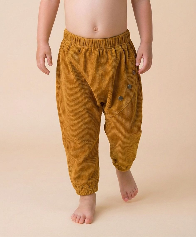 Pantalon Pana de Algodón Orgánico Mostaza