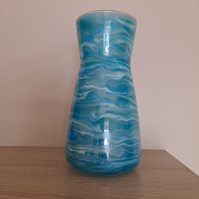 Blue swirl vase