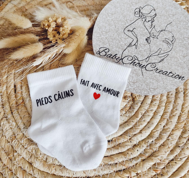 Chaussettes pieds câlins, Fait avec amour ❤️