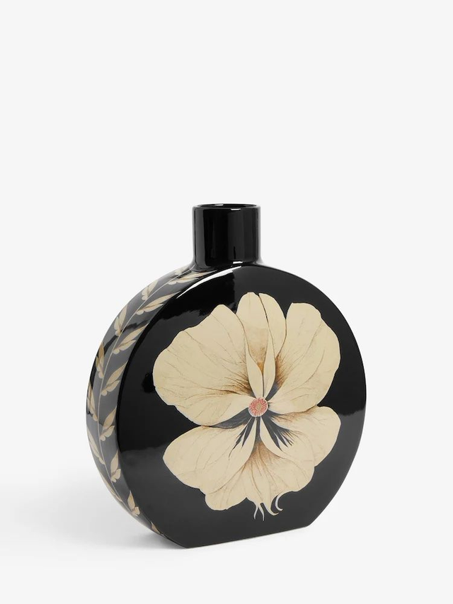 Black Large Floral Large Vase 