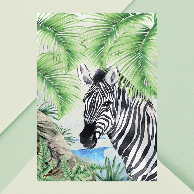 Impression de Zèbre au Bord de l'Eau - Décoration Murale Sauvage / Zebra by the Water Art Print - Wild Wall Decor