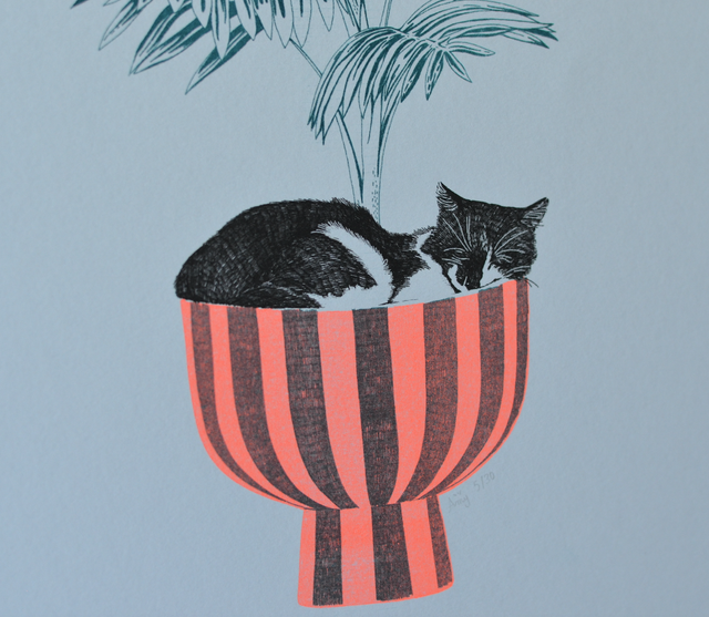 Affiche imprimée en risographie la sieste d'Oally