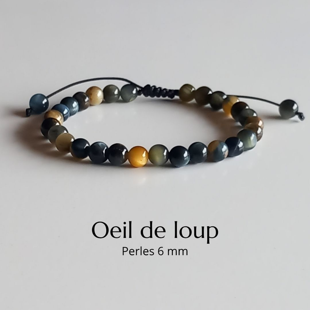 Bracelet ajustable en Oeil de loup