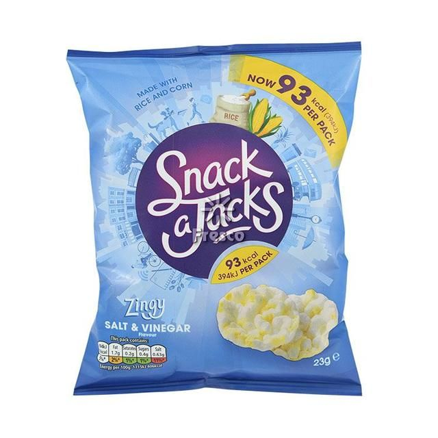 Snack A Jacks Salt &amp; Vinegar Rice Cakes Crisps 23g