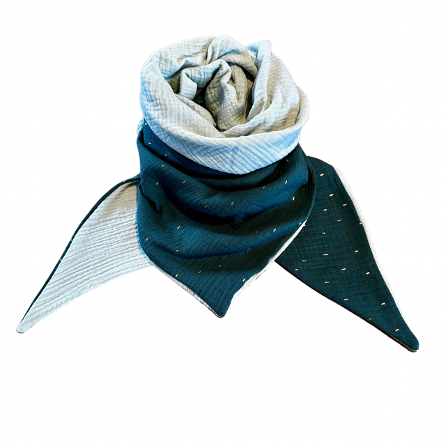 XXL-Musselintuch "Romy", dark green - light green