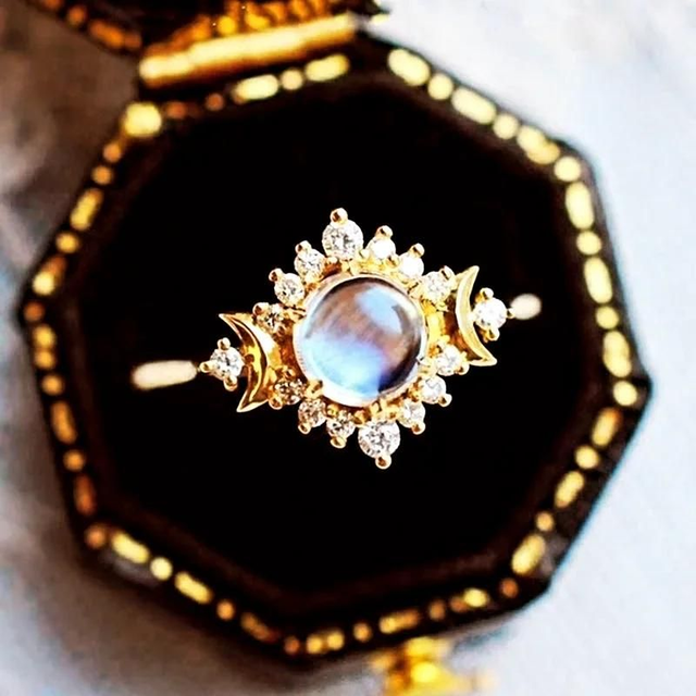 Bague  pierre de lune 
