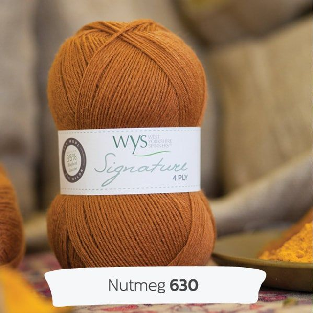 West Yorkshire Spinners Signature 4ply 100g/400m.  Nutmeg 630