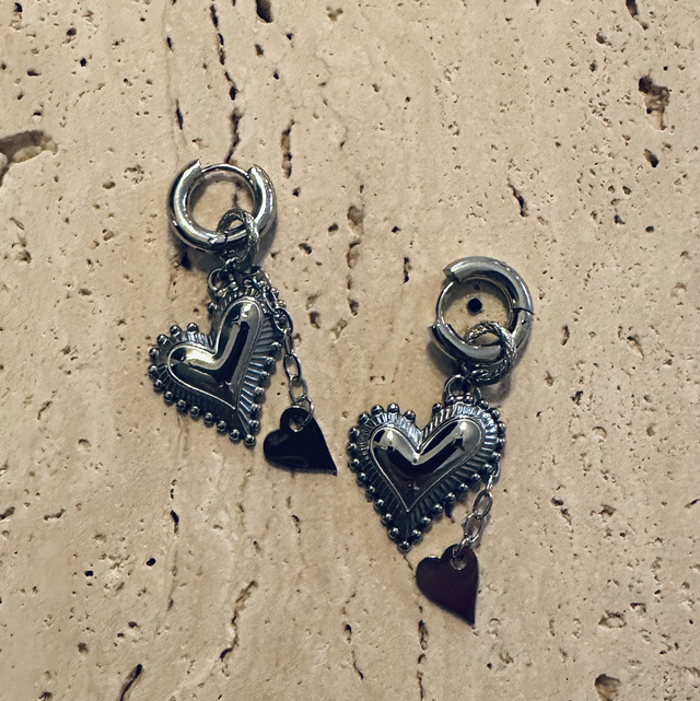 Oorbellen hart zilver