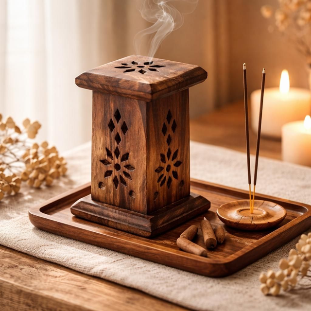 "Mini tour"  - Tour à cône d'encens - Bois