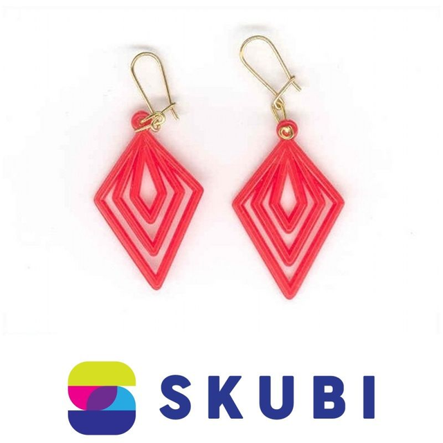 RETRO NÁUŠNICE PLASTOVÉ - 3.5 CM - NA HÁČKU (č. 84)