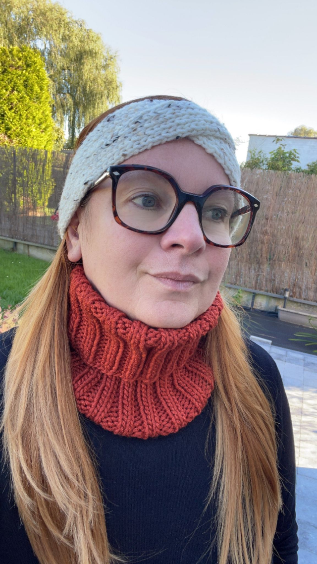 Tour de cou laine recyclée Rouille