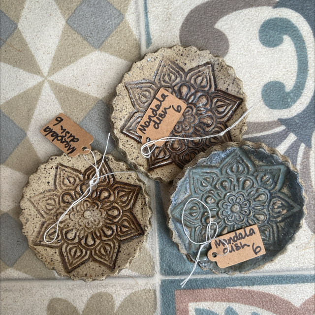 Small clay mandala dish