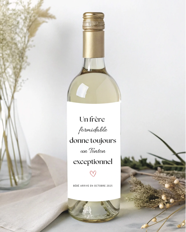 Étiquette bouteille de vin "annonce" 