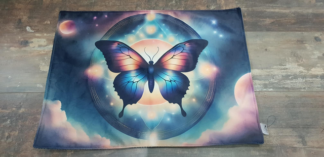 Tapis cartomancerie / oracle Papillon