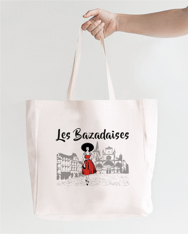 Sac shopping &quot;Les Bazadaises&quot; (rouge)