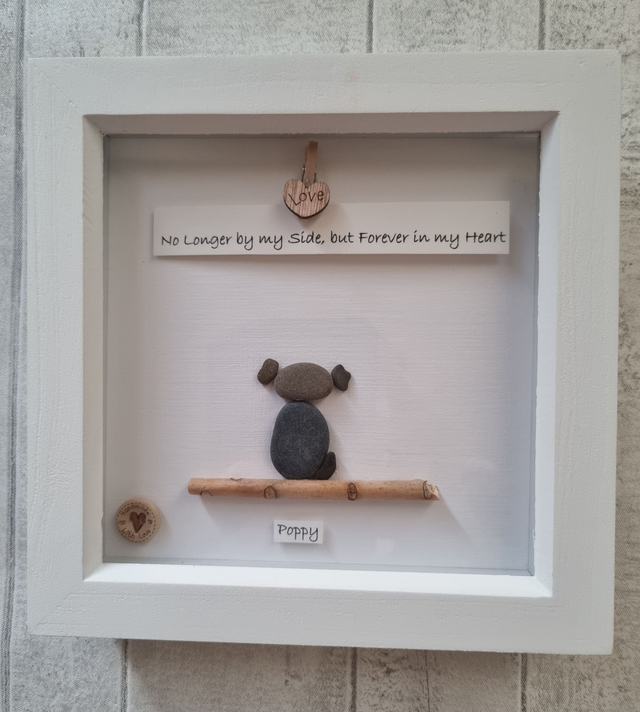 Irish, Handcrafted, Personalised &amp; Customised Pet Dog Pebble Art - Choose your Preferred Caption!
