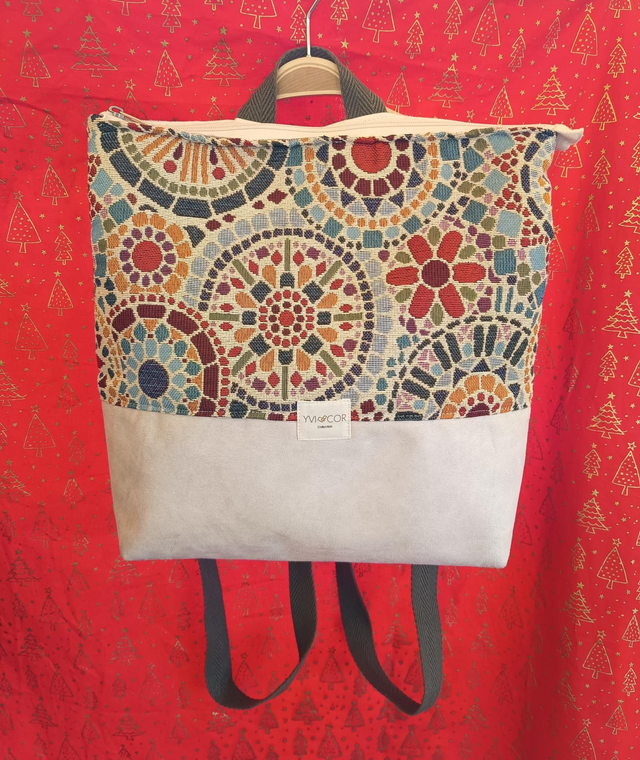 Mochila Estampado Mosaico Multicolor