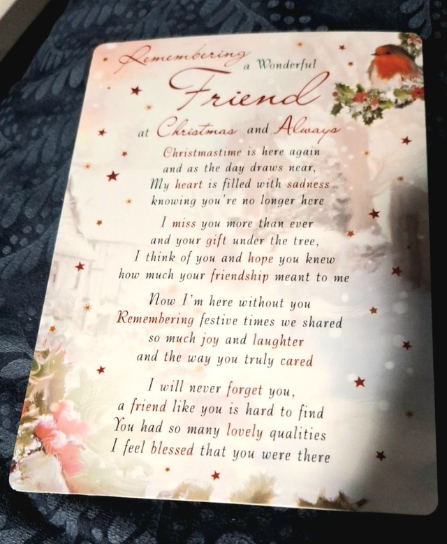 Christmas Verse Graveside, Memorial, Funeral, Remembrance, Cemetery Cards.
