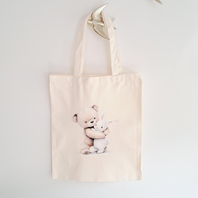 Tote bag nounours et lapin