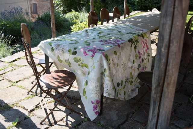 MANTEL DE LINO ESTAMPADO FLORAL