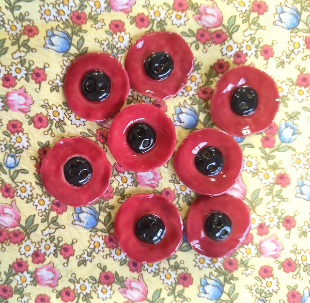 Bouton coquelicot rouge 