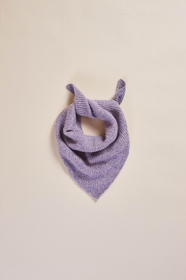 triangle châle chiné rose et bleu