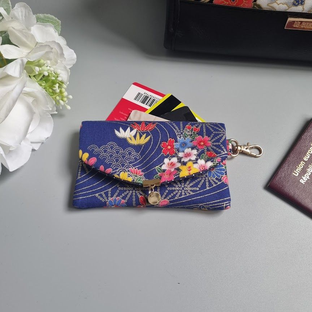 Porte-carte &amp; pièces &quot;Meiko&quot; bleu