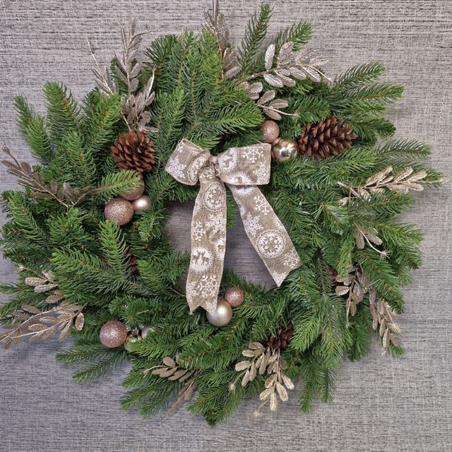 X-Large Artificial Christmas Wreath - Rose Gold