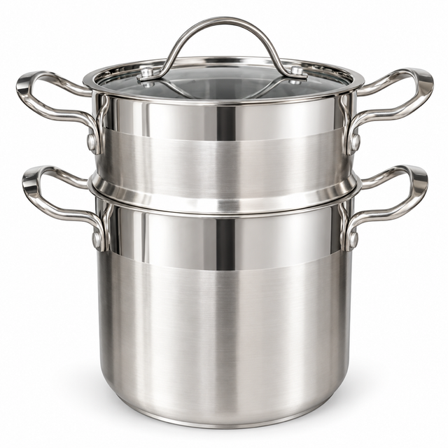 Couscoussier en Inox 4/6/8/12L pour Tout Feu et Induction - Capacité Variable - Idéal pour la Cuisine