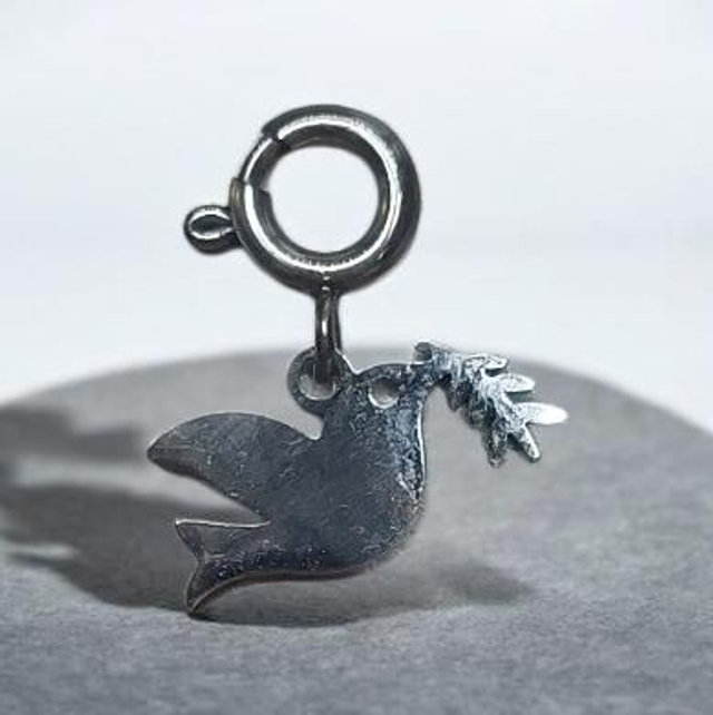 🕊 Charm’s Colombe en Acier Inoxydable – Breloque Bijou 12 mm Argenté
