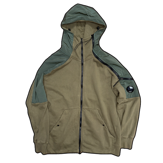 CP Company Khaki Zip Hoodie - L