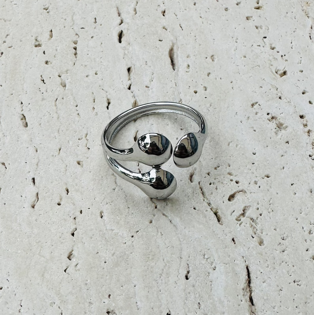 Ring bubbels zilver 