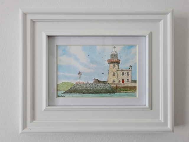 SOLD Howth Harbour Lighthouse 6 Inch X 4 Inch