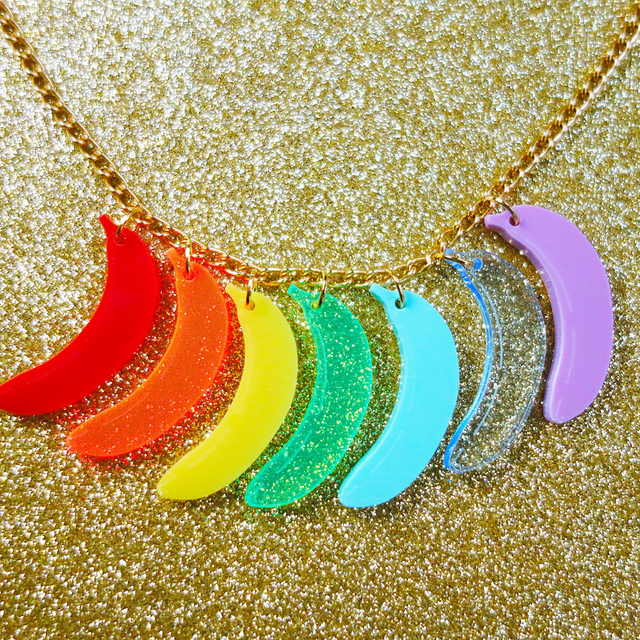 Rainbonana acrylic necklace