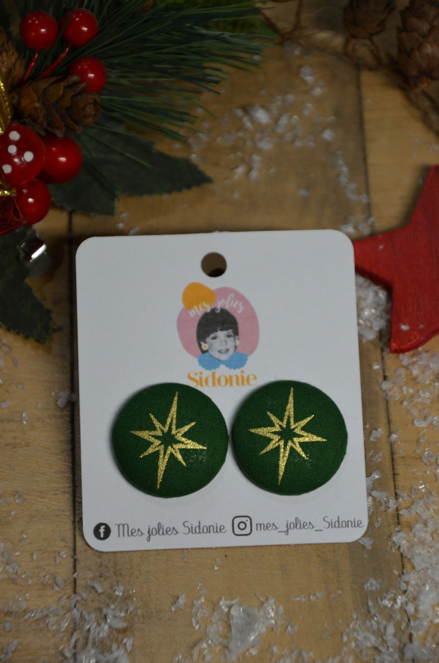 Sidonie vert sapin motif étoile dorée